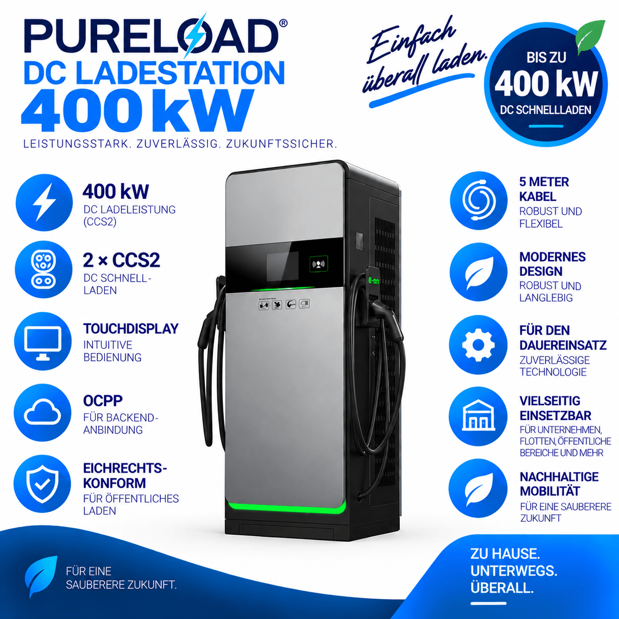 DC Ladestation | 400kW | PL-5 | CCS2 | Payment-Terminal