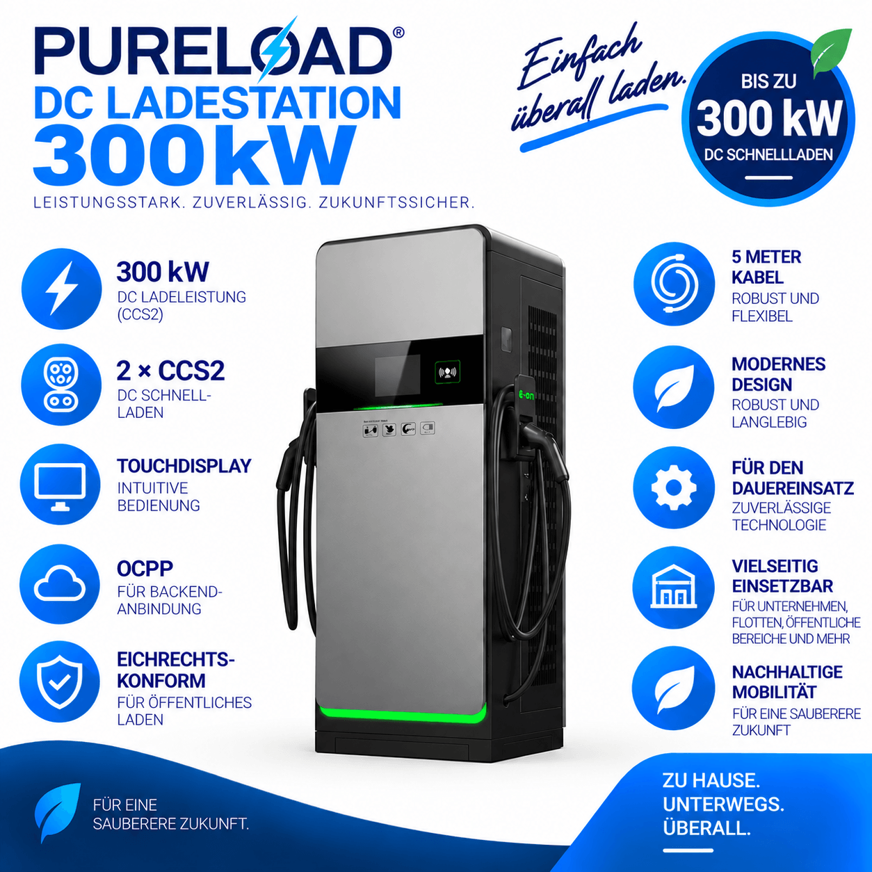 DC Ladestation | 300kW | PL-4 | CCS2 | Payment-Terminal