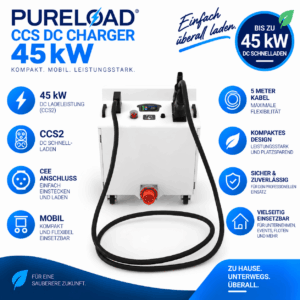 Mobile DC Ladestation | 45kW | CCS2 | 5 Meter | Schnell-Lader