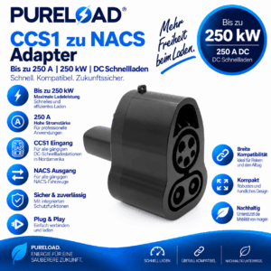 CCS1 zu NACS Adapter | 250A | 250kW | V2G | Transportkoffer