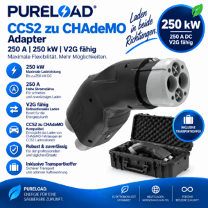 CCS2 zu CHAdeMO Adapter | 250A | 250kW | V2G | Transportkoffer