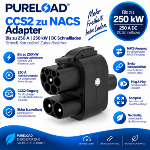 CCS2 zu NACS Adapter | 250A | 250kW | V2G | Transportkoffer