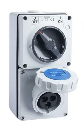 CEE Wandsteckdose | mit Schalter | 3-Polig | 16A / 32A | IP67 – Bild 3