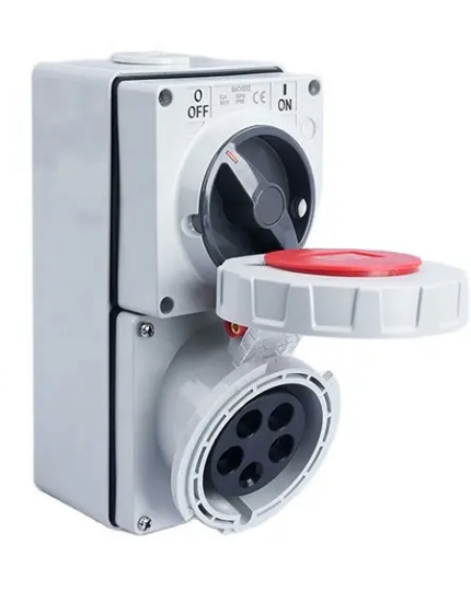 CEE Wandsteckdose | mit Schalter | 5-Polig | 16A / 32A | IP67 – Bild 3