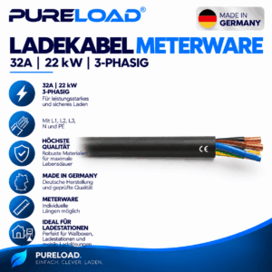 E-Auto Ladekabel als Meterware | 32A | 22kW | 3-Phasig | Made in Germany
