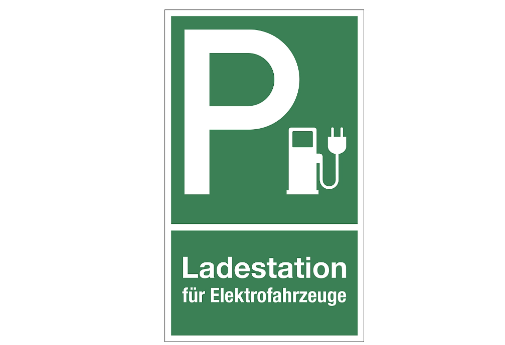 Hinweisschild „Ladestation für Elektroautos“ | Parkplatzkennzeichnung | 300 × 130mm – Bild 2