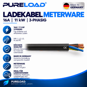 E-Auto Ladekabel als Meterware | 16A | 11kW | 3-Phasig | Made in Germany