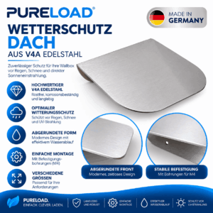 Pultdach für Wallboxen | Wetterschutz | V4A Edelstahl | versch. Größen | Made in Germany